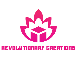 Pink Lotus Cube logo design