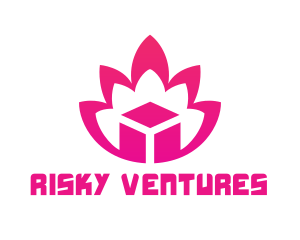 Pink Lotus Cube logo design