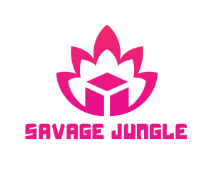 Pink Lotus Cube logo design