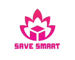 Pink Lotus Cube logo design