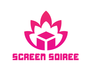 Pink Lotus Cube logo design