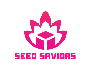 Pink Lotus Cube logo design