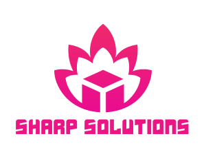 Pink Lotus Cube logo design