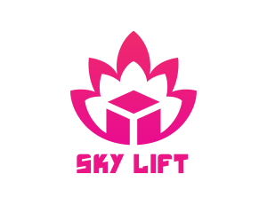 Pink Lotus Cube logo design