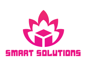 Pink Lotus Cube logo design