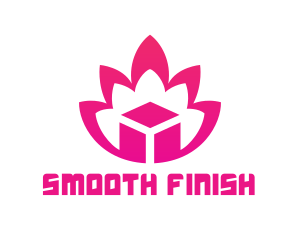 Pink Lotus Cube logo design