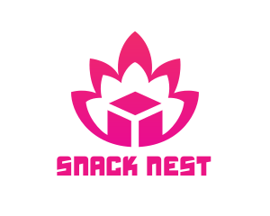 Pink Lotus Cube logo design