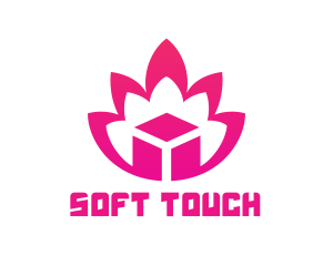 Pink Lotus Cube logo design