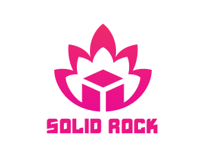 Pink Lotus Cube logo design