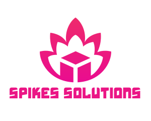 Pink Lotus Cube logo design