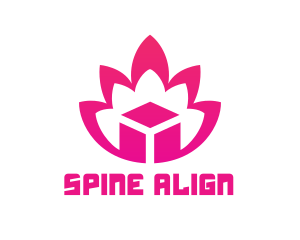 Pink Lotus Cube logo design