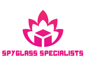 Pink Lotus Cube logo design