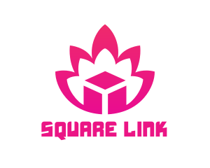 Pink Lotus Cube logo design