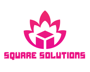 Pink Lotus Cube logo design