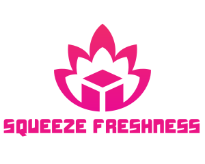 Pink Lotus Cube logo design