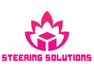 Pink Lotus Cube logo design