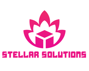 Pink Lotus Cube logo design