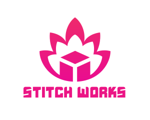 Pink Lotus Cube logo design