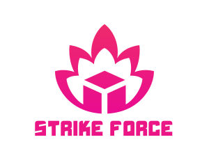 Pink Lotus Cube logo design