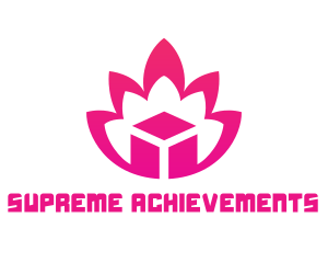 Pink Lotus Cube logo design