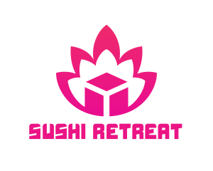 Pink Lotus Cube logo design