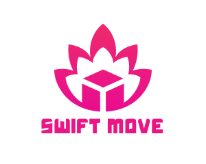 Pink Lotus Cube logo design