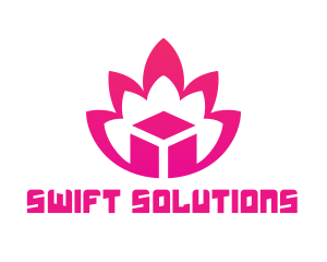 Pink Lotus Cube logo design