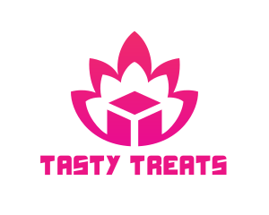 Pink Lotus Cube logo design