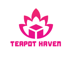 Pink Lotus Cube logo design