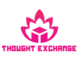 Pink Lotus Cube logo design