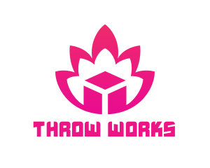 Pink Lotus Cube logo design