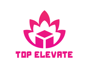 Pink Lotus Cube logo design