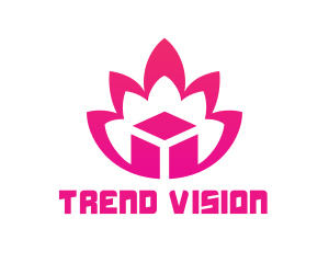 Pink Lotus Cube logo design