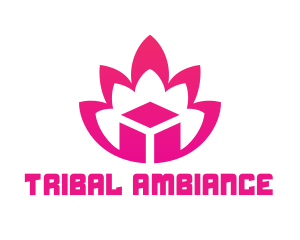 Pink Lotus Cube logo design