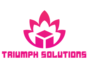 Pink Lotus Cube logo design