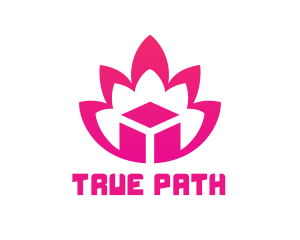 Pink Lotus Cube logo design