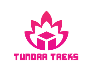 Pink Lotus Cube logo design