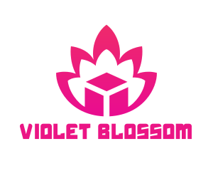 Pink Lotus Cube logo design