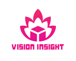 Pink Lotus Cube logo design