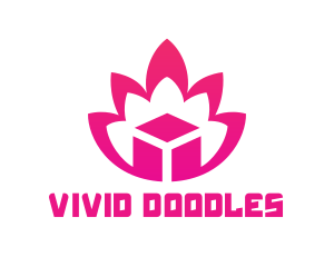 Pink Lotus Cube logo design