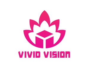 Pink Lotus Cube logo design