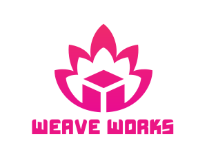 Pink Lotus Cube logo design