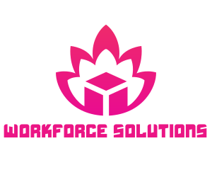 Pink Lotus Cube logo design