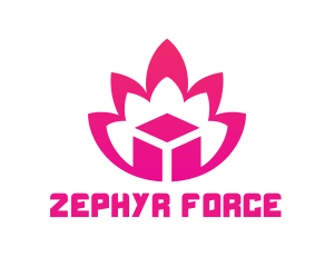 Pink Lotus Cube logo design