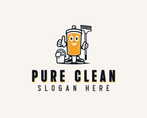 Janitorial Sanitation Cleaning logo design