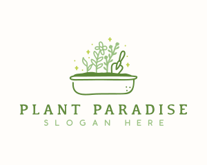 Plant Bed Trowel Garden logo design