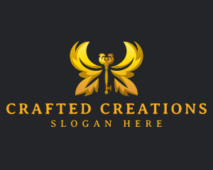 Luxury Butterfly Key logo design