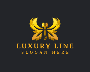 Luxury Butterfly Key logo design