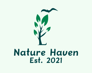 Nature Tree Bird logo design