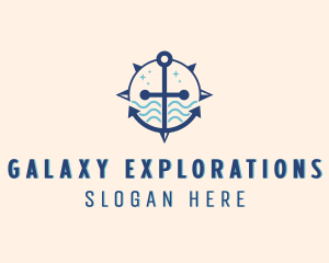 Sea Navigation Compass logo design